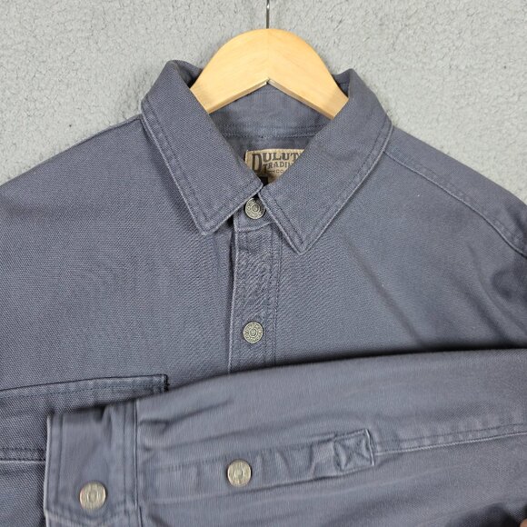 Duluth Trading Co Shirt Jacket Sz Large Fleece Lined Heavyweight Canvas Shacket - Picture 1 of 12